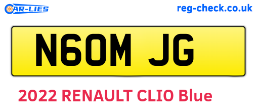 N60MJG are the vehicle registration plates.