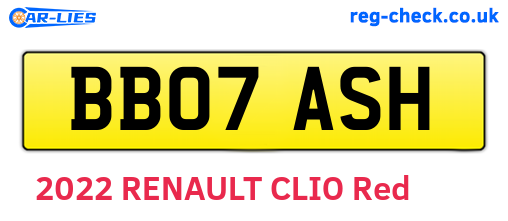 BB07ASH are the vehicle registration plates.