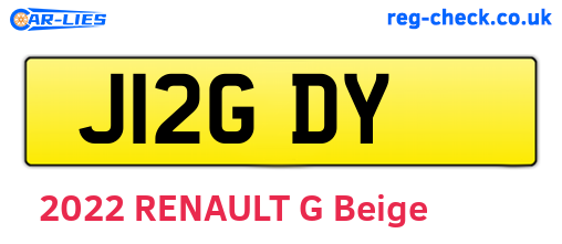 J12GDY are the vehicle registration plates.
