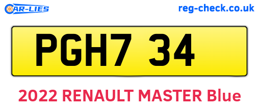 PGH734 are the vehicle registration plates.