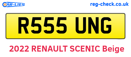R555UNG are the vehicle registration plates.