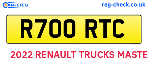 R700RTC are the vehicle registration plates.