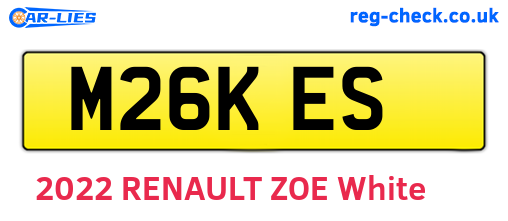 M26KES are the vehicle registration plates.