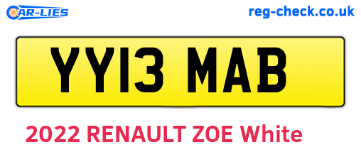 YY13MAB are the vehicle registration plates.