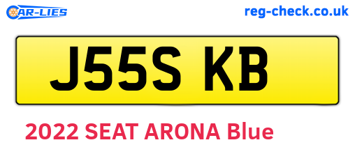 J55SKB are the vehicle registration plates.