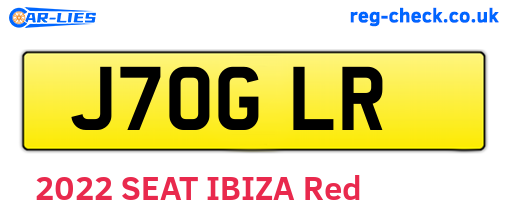 J70GLR are the vehicle registration plates.