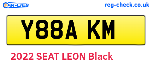 Y88AKM are the vehicle registration plates.