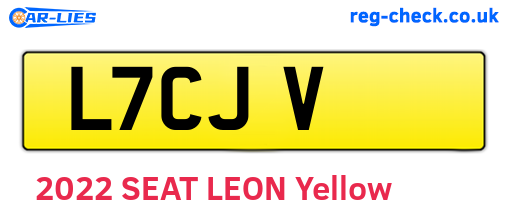L7CJV are the vehicle registration plates.
