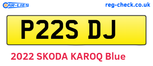P22SDJ are the vehicle registration plates.