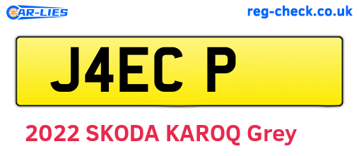 J4ECP are the vehicle registration plates.