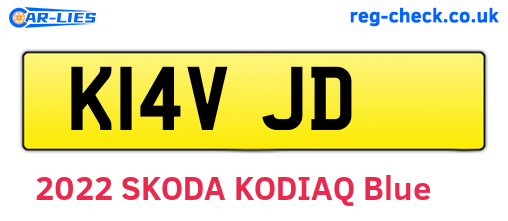 K14VJD are the vehicle registration plates.