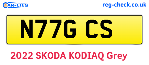 N77GCS are the vehicle registration plates.
