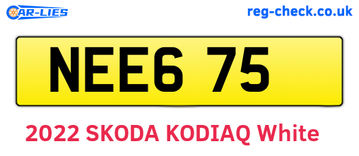 NEE675 are the vehicle registration plates.