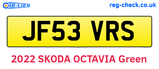 JF53VRS are the vehicle registration plates.