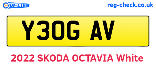 Y30GAV are the vehicle registration plates.