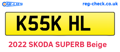 K55KHL are the vehicle registration plates.