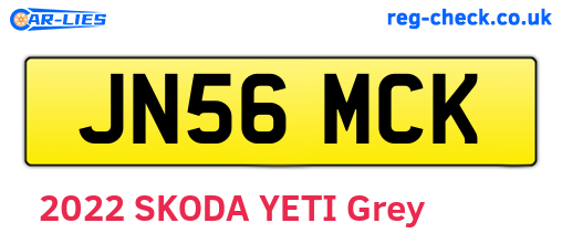 JN56MCK are the vehicle registration plates.