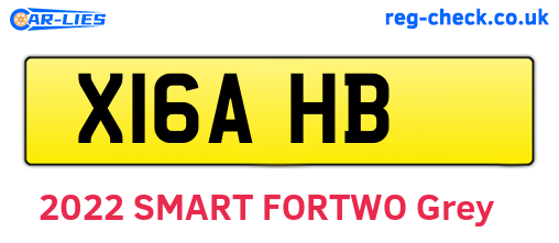 X16AHB are the vehicle registration plates.