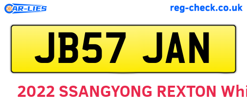 JB57JAN are the vehicle registration plates.