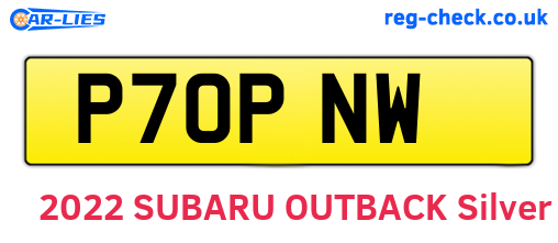 P70PNW are the vehicle registration plates.