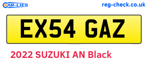 EX54GAZ are the vehicle registration plates.