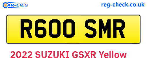 R600SMR are the vehicle registration plates.