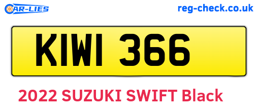 KIW1366 are the vehicle registration plates.