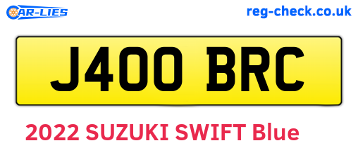 J400BRC are the vehicle registration plates.