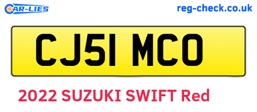 CJ51MCO are the vehicle registration plates.
