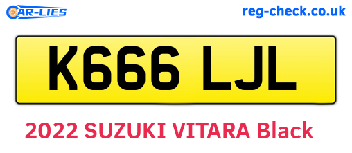 K666LJL are the vehicle registration plates.