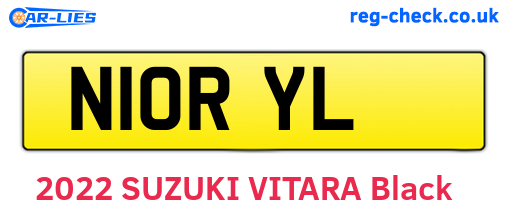 N10RYL are the vehicle registration plates.