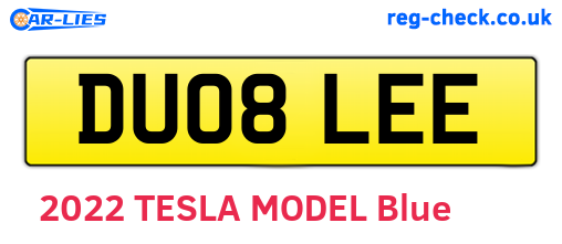 DU08LEE are the vehicle registration plates.