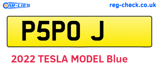 P5POJ are the vehicle registration plates.