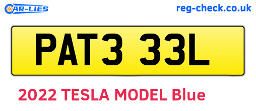 PAT333L are the vehicle registration plates.