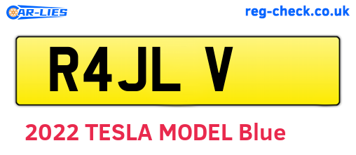 R4JLV are the vehicle registration plates.
