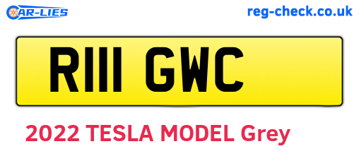 R111GWC are the vehicle registration plates.