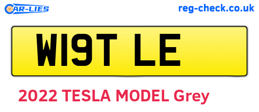W19TLE are the vehicle registration plates.