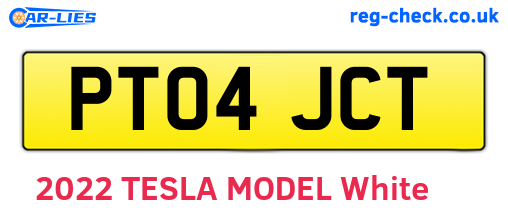 PT04JCT are the vehicle registration plates.
