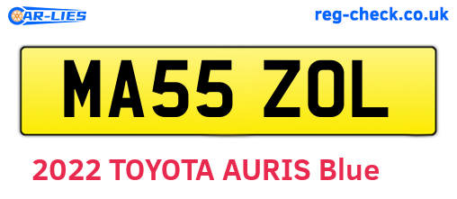 MA55ZOL are the vehicle registration plates.