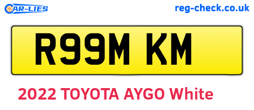 R99MKM are the vehicle registration plates.