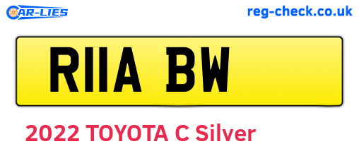 R11ABW are the vehicle registration plates.