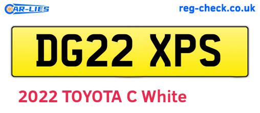 DG22XPS are the vehicle registration plates.