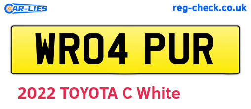 WR04PUR are the vehicle registration plates.