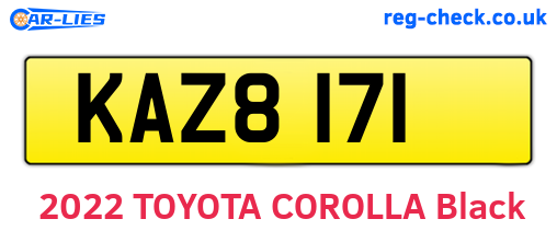 KAZ8171 are the vehicle registration plates.