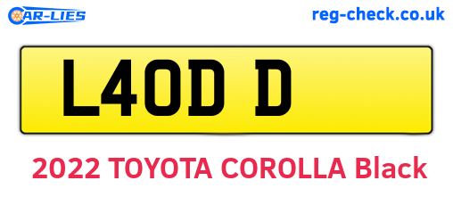 L4ODD are the vehicle registration plates.