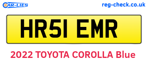 HR51EMR are the vehicle registration plates.