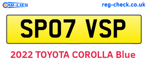 SP07VSP are the vehicle registration plates.