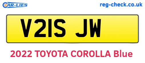 V21SJW are the vehicle registration plates.