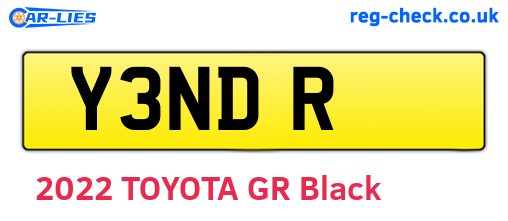 Y3NDR are the vehicle registration plates.