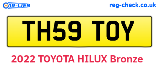 TH59TOY are the vehicle registration plates.